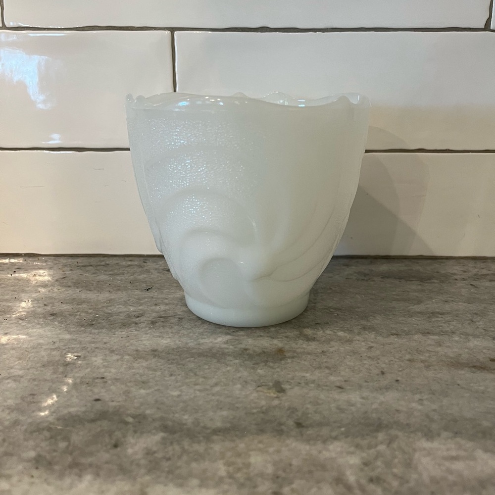 Vintage EO Brody  White Milk Glass Vase